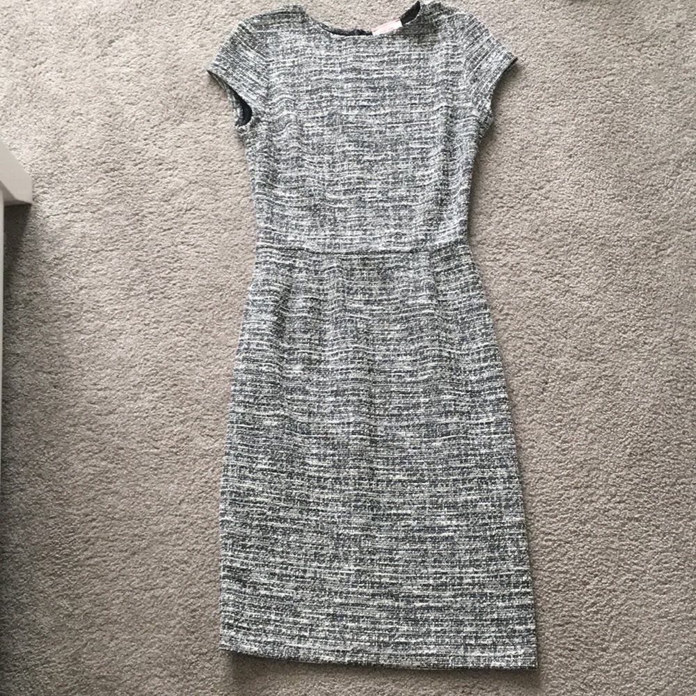 Black white and gold dress